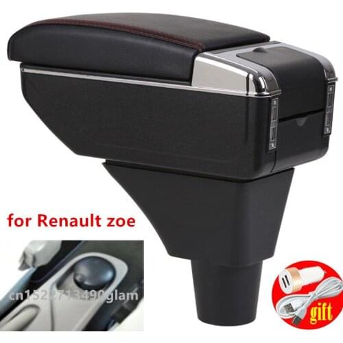 For Renault zoe armrest box universal car center console caja modification accessories double raised with USB
