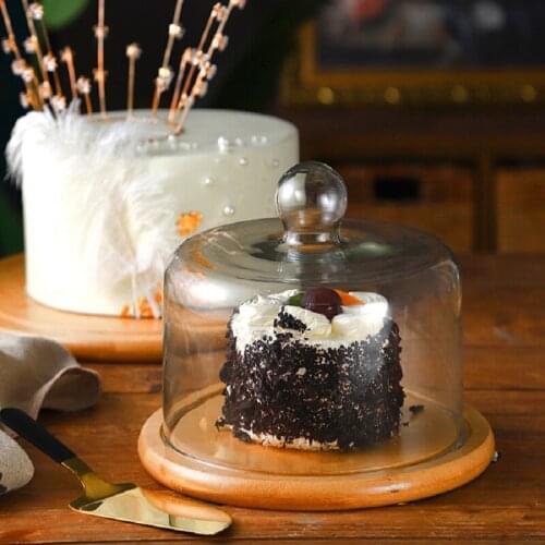 New European cake and bread dessert cover, transparent dust-proof glass cover, cake and fruit tasting tray,Special disk,pallets