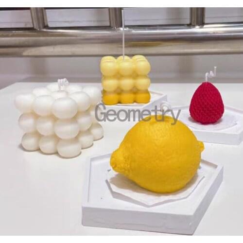DIY Lemon Candle Silicone Mold Aromatherapy Cheese Orange Strawberry Candle Soap Making Mould