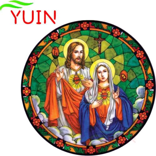 SACRED HEARTS OF JESUS & MARY Car Sticker Fashion PVC Graphic Decoration Cars Accessories High Quality Waterproof Decal 13*13cm