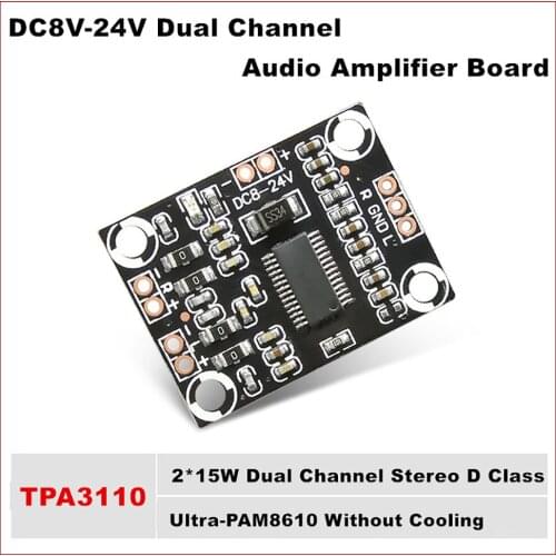 TPA3110 2*15W Digital Audio Stereo Amplifier Board Module Dual Channel AMP Controller DC 8-18V Class D High Power 24V Ultra PAM8