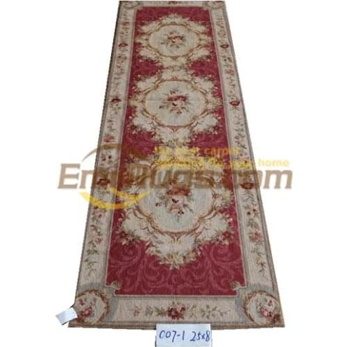 Old Hand-made Traditional Wool Needle-point runner Carpet Handmade Needlepoint Antique Chinese Hand-made Wool New Listing