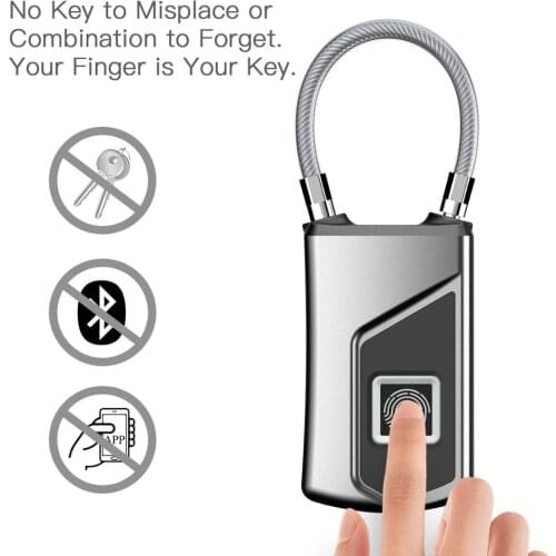 Smart lock fingerprint lock backpack home locker anti-theft waterproof long standby keyless fingerprint padlock