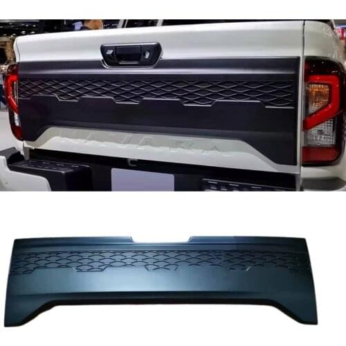 Exterior Trunk Tailgate Plate Cover Fit For Nissan Np300 2020 2021 Pickup Car Rear Back Trunk PLate Covers Matte Black