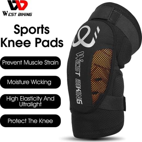 WEST BIKING Sports Knee Pads Pressurized Elastic PU Rubber Pad Filling Support Fitness Basketball Running Cycling Protector