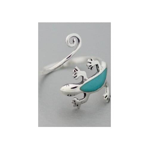 Wholesale Unique Trendy Lizard Adjustable Ring High Quality Design Gold Silver Lacerta Promise Rings Women Gift Overwatch Aros