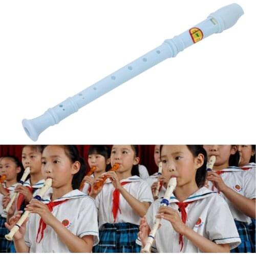 1PC Plastic Musical Instrument Soprano Recorder Long Flute 8 Holes Blue