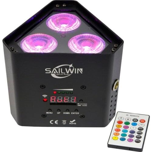3X18W RGBAW+UV 6in1 Battery Par LED Uplighting IOS IR WiFi App DMX512 Wireless Wedding Party Stage Lighting Charging Flight Case