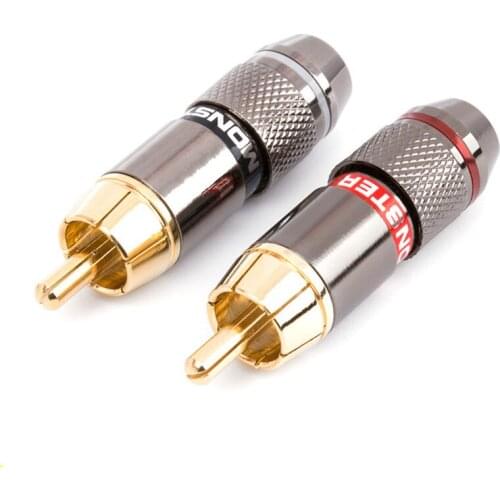 4/8/12PCS 24K Gold Plated Pure Copper Zinc Alloy Monster Banana Plug Connector Audio Connector Power Speaker Plugs Connector