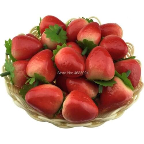 Gresorth 40pcs MINI Artificial Red Strawberry Decoration Fake Fruit Home Party Christmas DIY Material - 3.5 cm