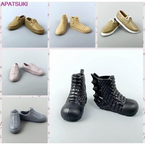 6pairs/lot Fashion Doll Shoes for Ken Boy Doll Boots Sneakers for Barbies Boyfriend Prince Ken 1/6 Dolls Accessories Kid Toys