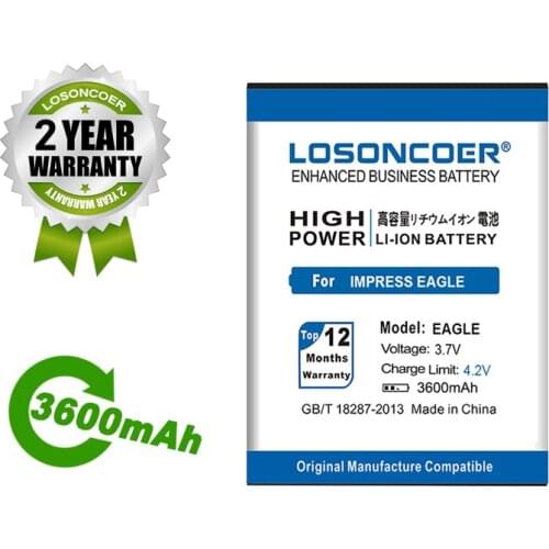 LOSONCOER Battery 3600mAh Battery For Vertex Impress Eagle Phone
