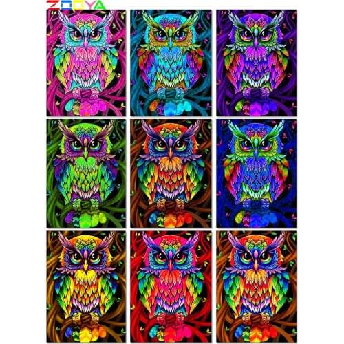 ZOOYA Owl Diamond Painting Full Square Embroidery Animals Pictures With Rhinestones Diamond Mosaic Cross stitch Home Decoration
