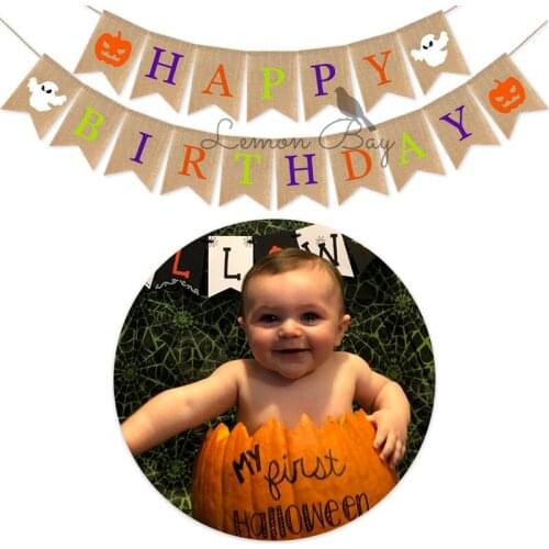 Banner Streamer Halloween Party Supplies Flag Pulling Party Decorations Ghost Pumpkin Hemp Flag Pulling Birthday Gift Party 2021