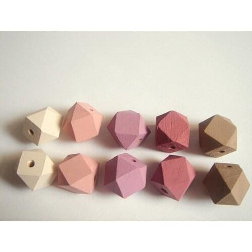 Free shipping!! 2016 Hot Pastel Geometric Wood Beads can mixed 5 colors