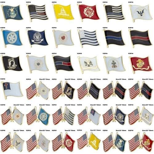 Flag Laple Pin Badge Brooch Lutheran Mormon Fire Rescue Presbyterian Marines Coast Guard EMS Navy Thin Red Line Thin Blue Line