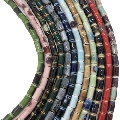 10pcs Cylindrical Ceramic Beads For Jewelry Making Handmade Bracelets Necklaces Accessories DIY Wholesale