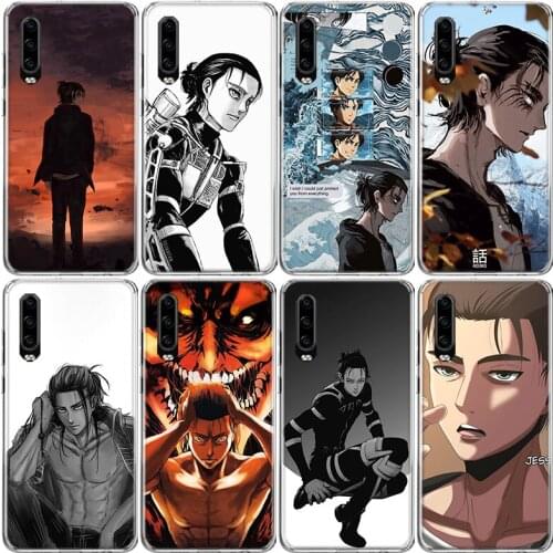 Hot Anime Attack on Titan Eren Phone Case For Huawei P40 P30 P20 P10 Mate 10 20 30 Lite Pro P Smart Z Plus 2019 2018 Cover Coque