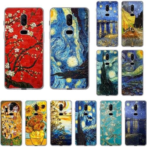 Van Gogh Starry Night Clear Silicone Soft TPU Phone Case for OnePlus CE 6 6T 9 8T 5T 7T 7 Pro 5 9R 8 Nord N200 N10 N100 Cover