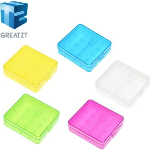 GREATZT 4 x 18650 Battery Case Plastic Transparent Hard White Blue Yellow Green Purple Battery Case Holder Storage 18650 Box