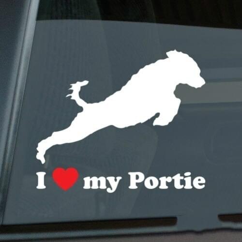 I Love My Portuguese Water Dog Sticker Die Cut Vinyl - v2 portie pwd window decals Size(inch): 5.50 X 4.67
