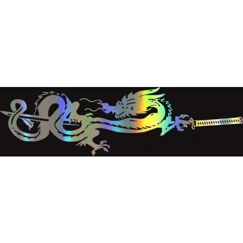 Personality car sticker Dragon sword creative decal,19.1cm*5.5cm