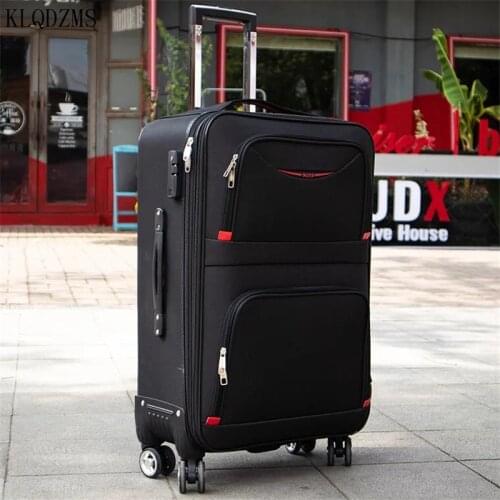 KLQDZMS 20’’22’’24’’26’’28 Inch Mens Travel Spinner Rolling Luggage Women 's Waterproof Trolley Luggage Bag Classic Suitcase