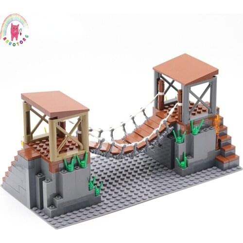 MOC Compatible With Major Brand Building Blocks Chain Bridge Suspension Bridge Toy Accessories Educational DIY Model Bricks