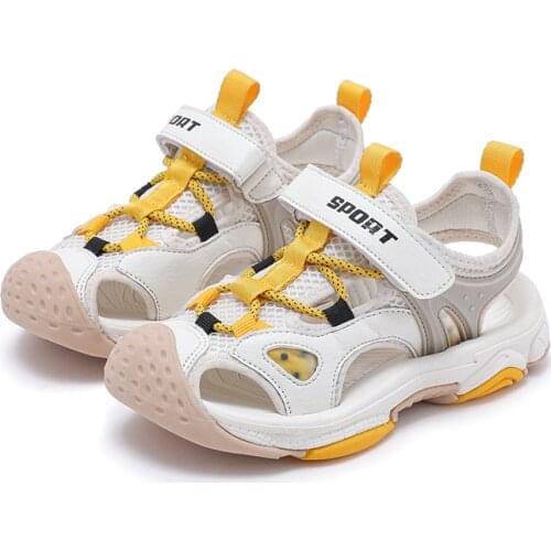 Summer Boys Sandals Children Flat Beach Shoes Kids Sport Casual Sandals Leather Breathable Shoes Soft Little Girls Free Shipping