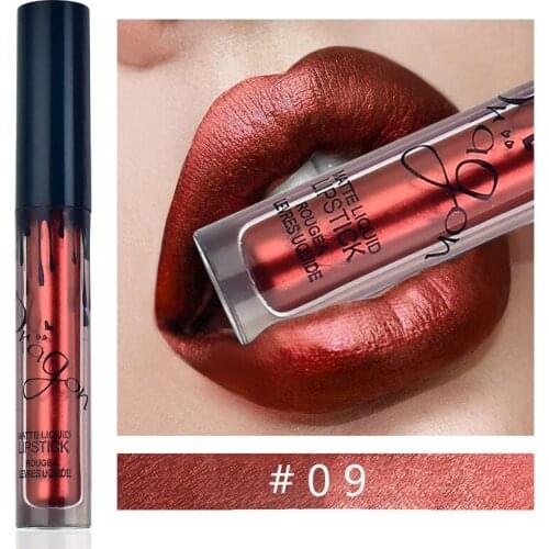 Lip biting matte lipstick non-stick cup lasting non-fading metallic color nude color earthy bronze lip gloss