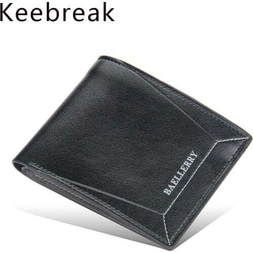 Fashion Business Men Wallets With Check Holder Money Bags Short Slim Thin Synthetic Leather Wallet Male Card Holder Mini Purse