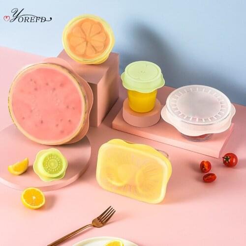 OYOREFD 6pcs/set Kitchen Fruit Silicone Cover Silicone Stretch Lids Refrigerator Food Fresh Keeping Seal Lids Microwave Cover