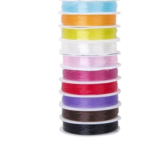 Promotion! 10 Rolls of Crystal Elastic Beading Cord Thread for DIY Jewellery Making Mixed Color---0.6mm