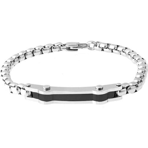 Runda Name Plate Bracelets Mens Stainless Steel Fashion Charm Chains Bracelet Jewelry Chain on Hand Gifts for Man Wholesale