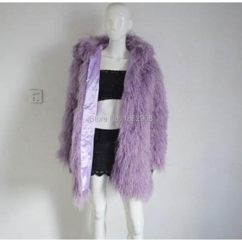 SJ034-01 New Arrival Hood Women Warm Overcoats Purple Colored Elegant Winter Trench Coats