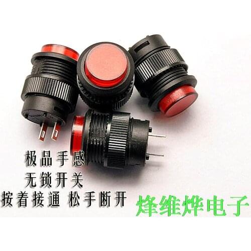 Free packet mail no lock switch / self reset switch /R16-503B round 3A/250V 16MM red 5