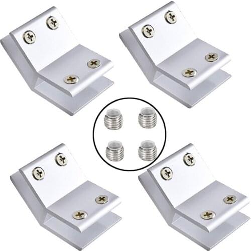 Brand New 8PCS 135° Aluminum Alloy Glass Clamps Clips Board Frame Glass Shelf Holder Support Brackets Connectors No Drilling