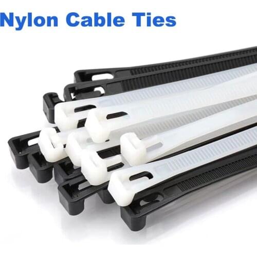 100PCSReleasable nylon cable ties 8*150/200/250/300/400/450may loose slipknot tie reusable packaging Plastic Zip Tie wrap Strap