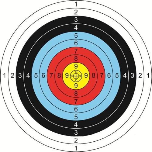20pcs 40*40 cm Archery Shooting Target Paper Bow Hunting Archery Kit Standard Full Ring Single Spot Shooting Training Paper