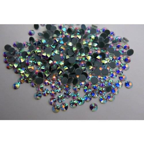 Top Quality 288pcs SS30 AB Flatback Clear Hot Fix Rhinestones Shiny Crystals Trims For Clothing Boots Bags Heat Transfer Hotfix