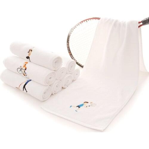 3pcs/lot Wholesale New 2018 Gym Towel -- 100% Cotton Embroidery Hand Towel Terry Towel for Sport 20*110cm