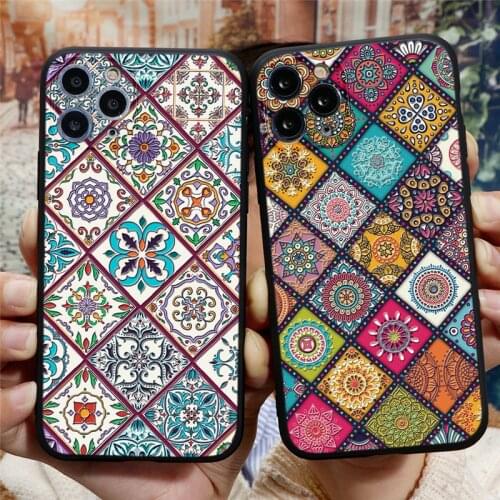 3D Emboss Vintage Retro Lattice Flower Phone Case For iPhone 7 8 6 6s Plus 5 5s SE 2020 11 12 Pro Xs Max XR X TPU Silicone Cover