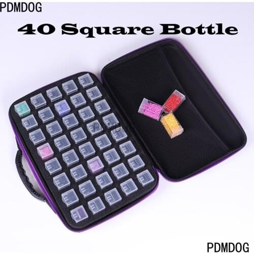 40/54 Big Square Bottle 5d Diamond Painting Accessories tools Storage Box Carry Case diamant painting tools Container Bag