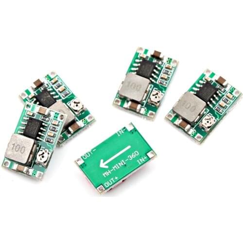 5 pcs RC Airplane Module Mini 360 DC-DC Buck Converter Step Down Module 4.75V-23V to 1V-17V 18 * 12mm Mini360 New LM2596
