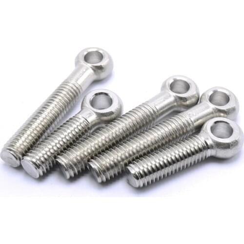 50PCS/LOT 304 Stainless Steel GB798 M5 M6 Ring Link Bolt Fisheye Eye Slip Hole Screw Eye Bolt Stud Articulated Anchor Bolt