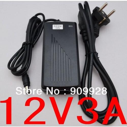 50PCS 12V 3A AC/DC 36W LED Power Adapter for 5050/3528 SMD LED Light or LCD Monitor + US / EU / UK / AU plug
