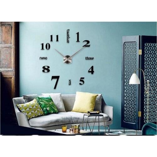 Silent Clock Mechanism for 3D Wall Clock Black Silent Quartz Metal Large Wall Clock Movement Replacement Clockwork