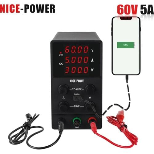 NICE-POWER 4 Digits usb laboratory power feeding with Fine-Tuning adjustable power supply lab Source voltage regulator 220v 110v