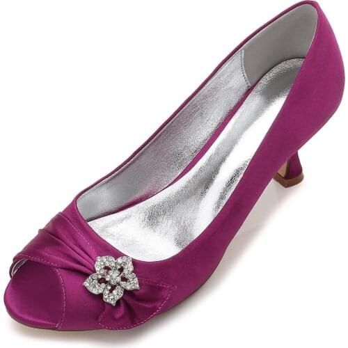 Creativesugar elegant woman satin evening dress shoes open toe knot flower crystal lady heels bridal wedding party slip on pumps