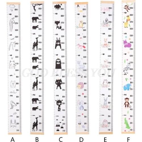 Baby Growth Chart Canvas Wall Hanging Measuring Rulers for Kids Boys Girls Room Decoration Nursery Removable Height and Growth